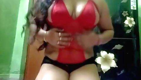 Brunette bhabhi with big tits and sexy ass fucks in her room