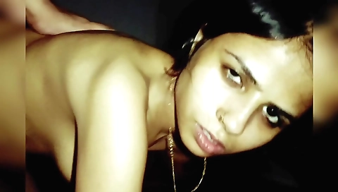Indian babe fucked with a big dick in her ass and pussy