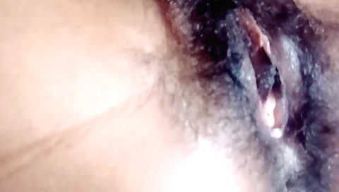 hairy girl in an erotic bed is getting her cunt banged