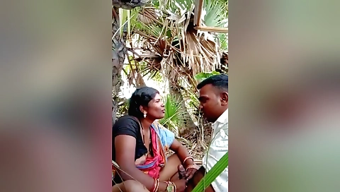 Brunette indian with hairy pussy enjoys outdoor fucking