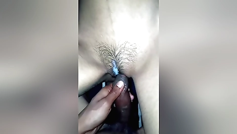 Indian hairy girl fucks her rural bhabi on his couch