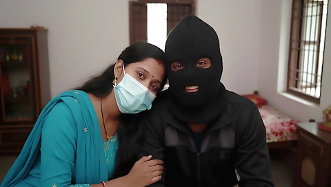Indian brunette gets penetrated on the table in a video