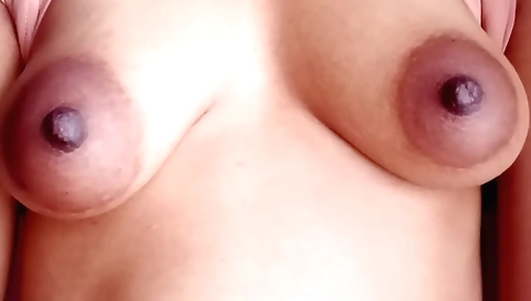Indian housewife with a hairy pussy fucks in bedroom solo