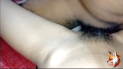 Indian girl with hairy eyebrows and small hairy pussy