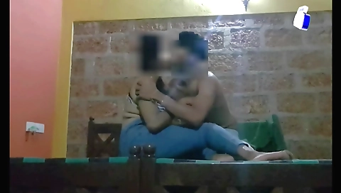 Indian brunette gets her boyfriend's hard cock inside her