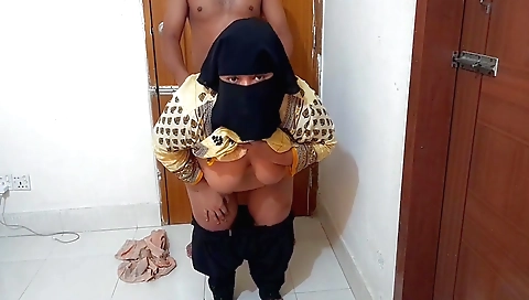 Indian office worker is getting fucked while cleaning