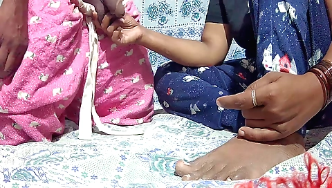 Stepmom and stepdad taking care of her while masturbating