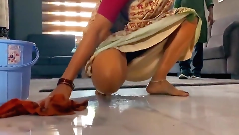 Busty brunette indian milf naked in the bathroom 3d