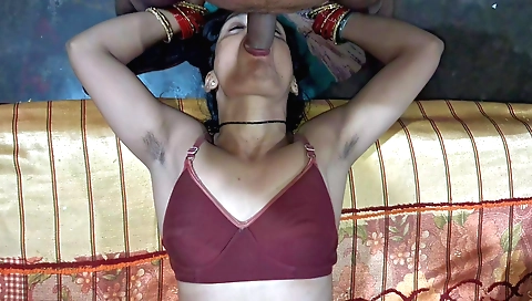 Beautiful brunette shows her hairy pussy for a blowjob
