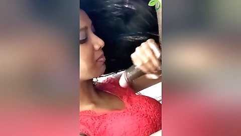 A brunette is giving her mouth blowjob in hot hardcore porn
