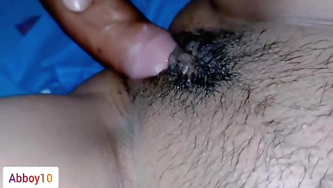 Hot amateur brunette student gets her hairy pussy fucked