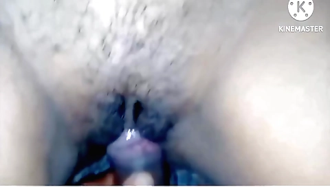 Hairy asian teen gets her pussy fucked in reverse pov