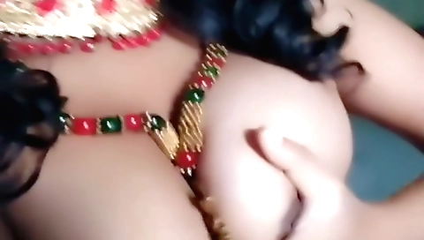 Indian girl with big boobs gets wet in the bathroom