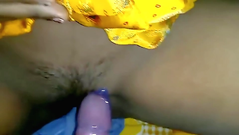 Hairy woman gets her hole licked and fucked on couch