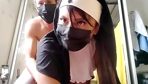 Indian brunette church girl gets banged by her priest