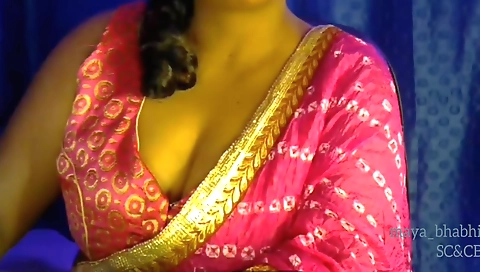Bhabhi has her sexy breasts displayed under a blouse