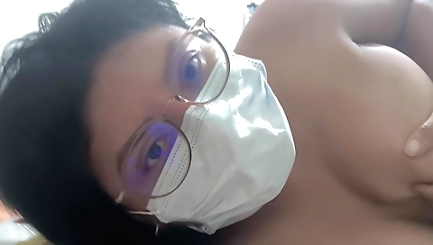 Sexy teacher strips naked in bed and shows her pussy to the viewer
