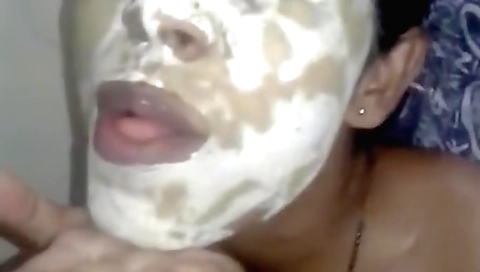 Indian blonde with hairy pussy enjoys sex in the shower