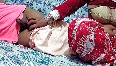 Indian girl and her boyfriend are having sex in a bedroom