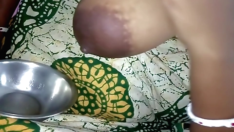 Indian solo female with large tits sucks a hot chocolate