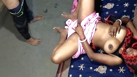 Indian girl in a sexy outfit has a big dick in her mouth