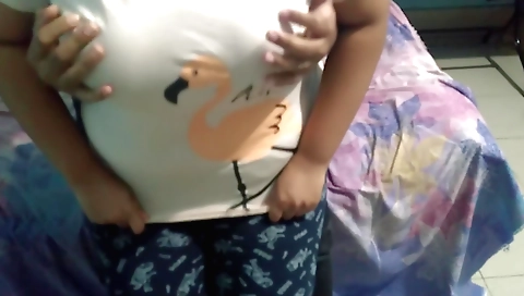 Busty indian woman sharing a bed with her stepbrother