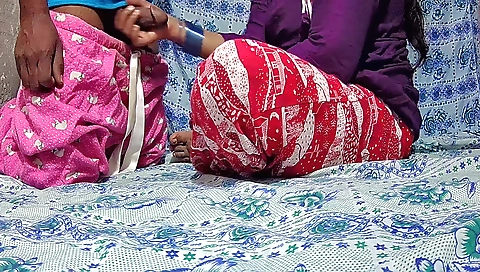 Indian brunette gets off in a rough handjob and blowjob