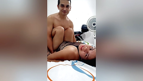 Indian milf jerk with a big booty getting a blow job
