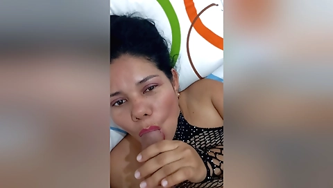 Hot indian milf gets her big dick deepthroated and hard