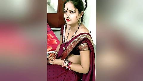 Indian girl in a sexy dress has a great solo sex with her boyfriend