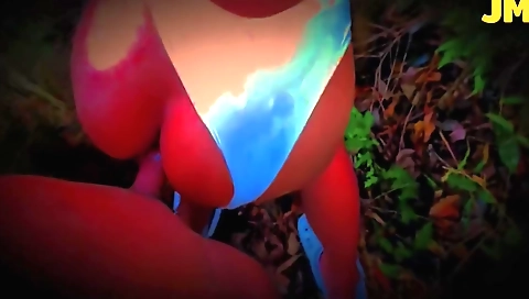Indian couple dancing in the forest in the outdoor porn