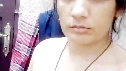 Indian brunette shows herself on web camera in sexy clothes