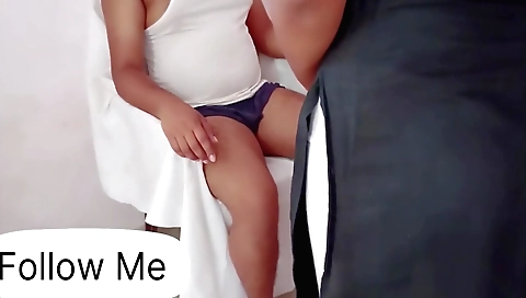 Indian babe in white dress gets nailed by boyfriend