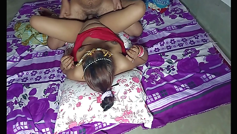 Step sister in red dress gets fucked in the shower