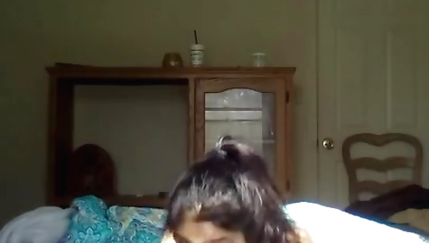 Busty Indian brunette girl gets a creampie on her face