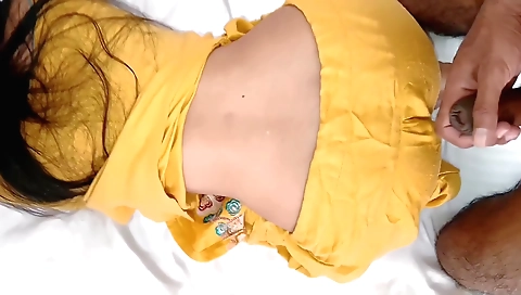 Indian brunette mom is making out with her son's dick