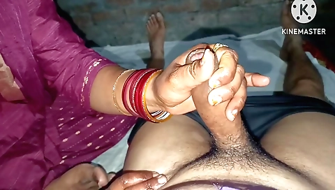 Indian busty brunette fucked by her stepfather-in-law