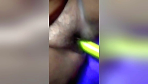 Indian wife gets her pussy penetrated with a toy dildo